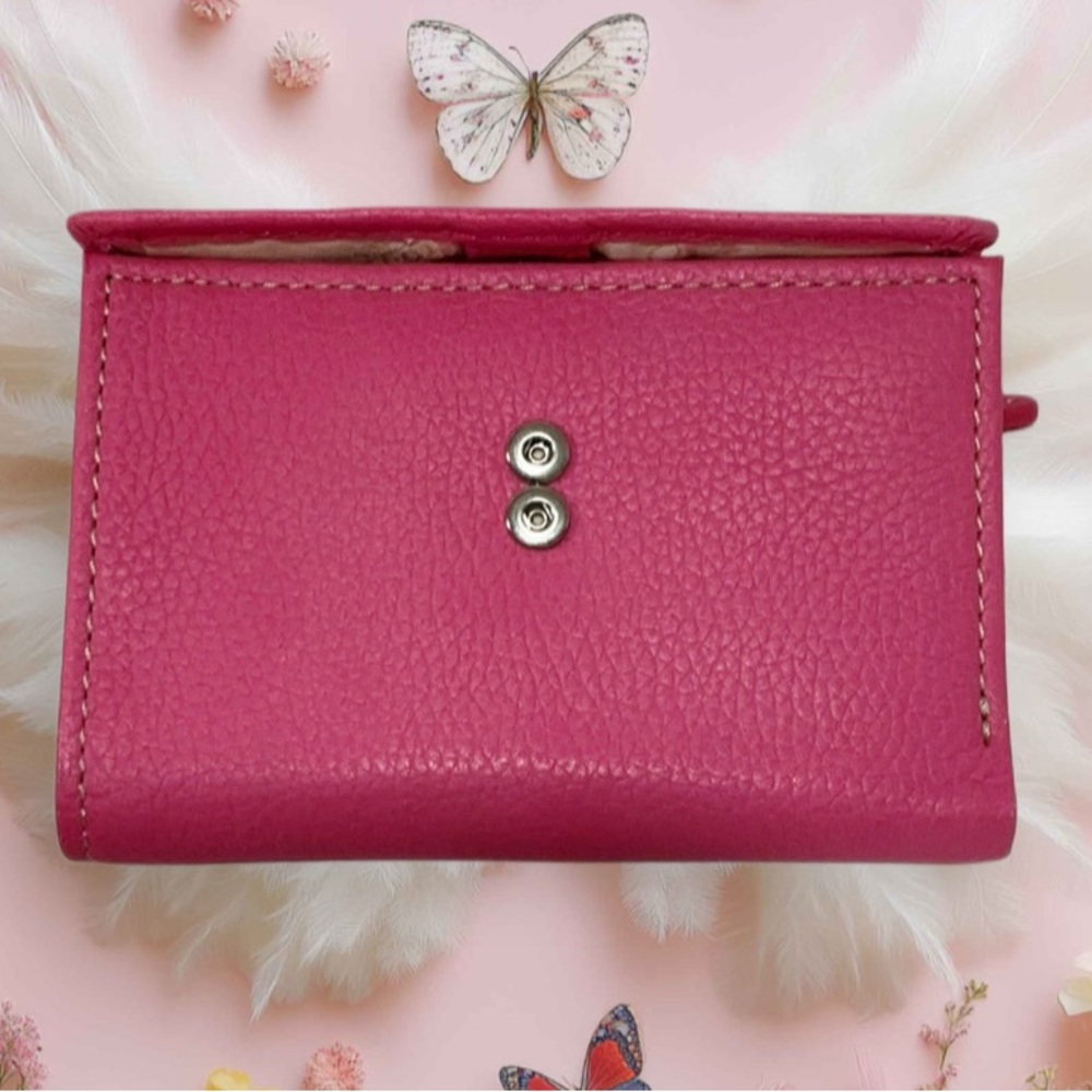 FOSSIL Pebbled Leather Trifold Pink Wallet - Picture 3 of 9